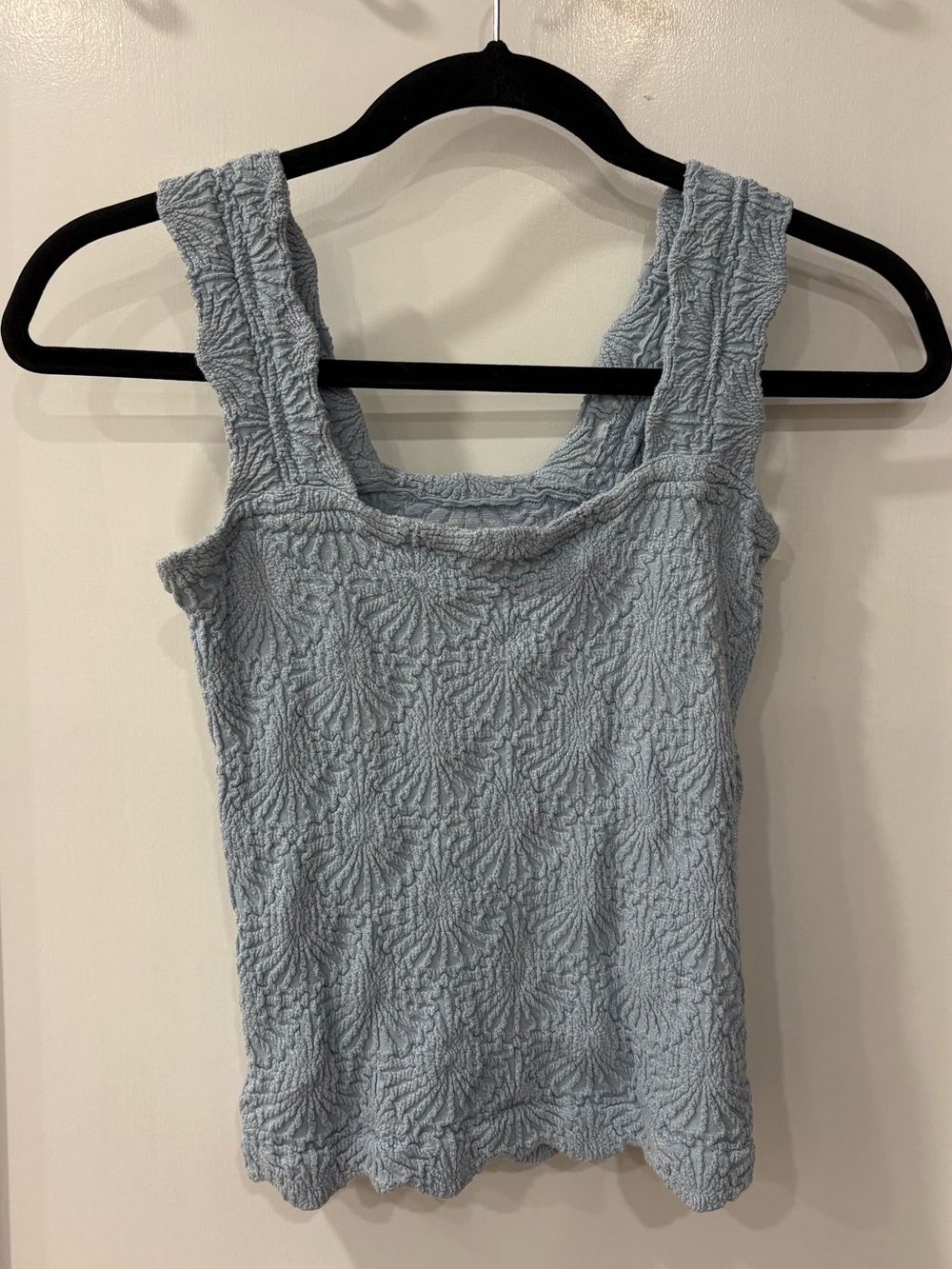 Free People Iconic Pale Blue Textured Cami Tank Top
